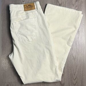 Lauren Ralph Lauren Women’s Cream Corduroy Straight Leg Pants Size 10